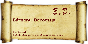 Bársony Dorottya névjegykártya
