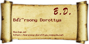 Bársony Dorottya névjegykártya